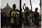 Des femmes pillent le mil en pays Bassari, Sénégal en 2002 © Photo Deborah Metsch