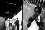 A la gare de Saint louis, une fille boit son coca-cola, au Sénégal en 2000 © Photo Deborah Metsch